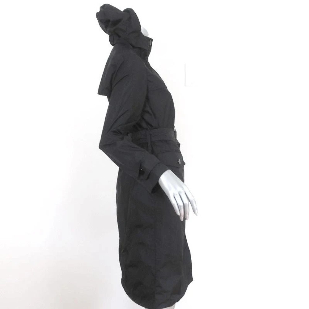 Prada Nylon Trench Coat Black Size 36 Belted Lightweight Coat - Picture 6 of 12